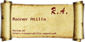 Rainer Atilla névjegykártya
